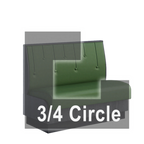 Thumbnail image #1 for ATSMFG ATS AT&S-ATQ-KR36-RD GR5/COM Single Three-Quarter Circle Booth, 48" Long, Raindrop Back, Upholstered
