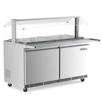 Thumbnail image #1 for USR Brands Coldline CBT-60-CSG Refrigerated Salad Bar, 60.9"W, Stainless Steel, Open Rear Base with Doors, Fits 12 1/3 Pans