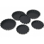 Thumbnail image #1 for Matfer Bourgeat Exopan 332658 Fluted Quiche Mold, 4" Diameter, Steel, Nonstick Interior, Enamel Exterior