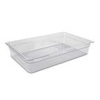 Thumbnail image #1 for Concasse MCIP1110 Full-Size Food Pan, 4" Deep, Clear Polycarbonate, 20-3/4" x 12-3/4" Case of 12