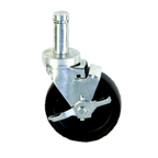 Thumbnail image #1 for New Age C440 Stem Caster, Swivel with Brake, 5" Diameter, Polyolefin Wheel, 300 lb Capacity