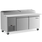 Thumbnail image #1 for USR Brands Coldline CPT-72 Refrigerated Pizza Prep Table, 71"W, 2 Solid Swinging Doors, 20" Work Surface