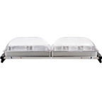 Thumbnail image #1 for Cadco WTBS-5RT Countertop Heated Buffet Server with 2 Half-Size and 3 Third-Size Pans, Rolltop Lids, Stainless Steel