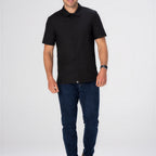 Thumbnail image #1 for Chef Works SBU01-BLK-S Men's Black Short-Sleeve Snap-Front Work Shirt, Small, Polyester/Elastane with Mesh Back