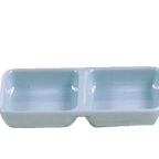 Thumbnail image #1 for Thunder Group Jade 1902 Twin Sauce Dish, 4 oz, 2-Well Rectangular, Melamine, Blue Case of 12 Dozen