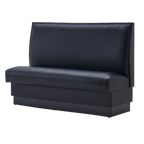 Thumbnail image #1 for ATSMFG ATS AT&S-QAS-W4260-P-BLK Single Restaurant Booth, 60"L x 42"H, Upholstered Black Seat, Dark Walnut Elm Wood Top & End Caps