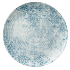 Thumbnail image #1 for Libbey Schonwald, Shabby Chic 9331232-63073 Porcelain Plate, 12-5/8" Round Coupe Rim, Structure Blue with Ornaments