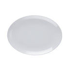 Thumbnail image #1 for CAC China XBRC-14 Oval Coupe Melamine Platter, White, 10"L x 13.5"W x 1"H 1 Dozen