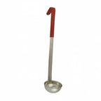 Thumbnail image #1 for Libertyware OPLC2 2 oz Stainless Steel One-Piece Ladle with 10" Handle and Red PVC-Coated Handle Case of 120