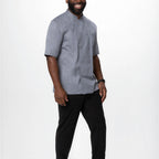 Thumbnail image #1 for Chef Works Montreal JLCV-GRY-M Chef Coat, Double-Breasted, Short-Sleeve, Cool Vent Back Yoke, Gray, Medium