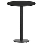 Thumbnail image #1 for Flash Furniture XU-RD-30-BLKTB-TR18B-GG Round Bar-Height Pedestal Table, 30" Diameter, Black Laminate Top, Black PVC Edge