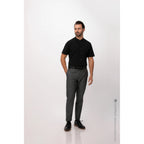 Thumbnail image #1 for Chef Works Seersucker SHC08-BLK-XL Short-Sleeve Snap-Front Cook Shirt, Black Poly/Cotton, XL
