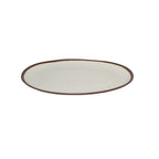 Thumbnail image #1 for G.E.T. GET P-183-CRM . . Melamine Oval Platter, 18 x 13 in, Cream with Brown Trim Case of 3