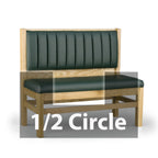 Thumbnail image #1 for JustChair Manufacturing JBSB-WT-UCH-HC-42-GR3 Half-Circle Banquette Booth, 2 Corners, 42"H, Wood Frame, Upholstered Channel Back