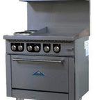 Thumbnail image #1 for Comstock-Castle CS-ER36-24G-208 36-Inch Electric Restaurant Range with 2 Hobs, 24-Inch Thermostatic Griddle, Standard Oven