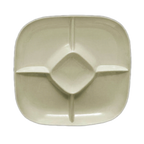 Thumbnail image #1 for Thunder Group Passion PS1515V 5-Compartment Melamine Chip & Dip Platter, 15" Square, Beige Case of 12