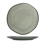 Thumbnail image #1 for International Tableware Luna LU-21-AS 12" Round Stoneware Plate, Ash, Hand-Painted Reactive Glaze 1 Dozen