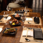 Thumbnail image #2 for Korin Inc Tessa Black PLY-200120 Ceramic Oblong Plate, 13-3/4"L x 4-1/4"W x 1"H, Gun Metal Sheen