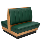 Thumbnail image #1 for ATSMFG ATS AT&S-AD-LXW42-6CH GR7 Alex Wood Standard Booth, double, 48" long x 42" high, 6-channel back, wood trim, removable sinuous spring
