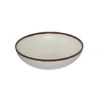 Thumbnail image #1 for G.E.T. GET B-320-CRM Display Bowl, 4 qt Melamine, Cream with Brown Trim, 12-1/4" Dia. x 3-1/4"H Case of 3