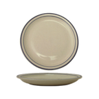 Thumbnail image #1 for International Tableware Danube DA-9 Ceramic Plate, 9-1/2" Round, Narrow Rim, American White with Blue Speckle & Rim Case of 2 Dozen