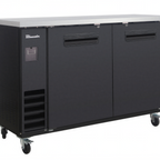 Thumbnail image #1 for Blue Air FSE LLC BLNBB-60B-HC Two-Section Back Bar Cooler, 2 Solid Locking Doors, Stainless Steel Top, Black Exterior