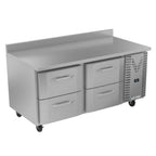 Thumbnail image #1 for Victory Refrigeration VWRD67HC-4 67" Two-Section Worktop Refrigerator with 4 Drawers, Stainless Steel Top, Front & Sides