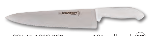 Product image #2 for Dexter Russell SofGrip 10-Inch Scalloped Chef's Knife with White Soft-Grip Handle