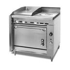 Thumbnail image #1 for Montague Company Legend 36-12 Commercial Gas Range, 36 in, 18 in Griddle and 18 in Hot Top, Open Cabinet Base