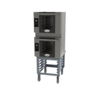 Thumbnail image #1 for Cadco Bakerlux™ BLS-4HLD-2 ™ Double-Stack Half-Size Electric Convection Oven with Open Base Stand, Digital Controls, 4-Pan Capacity per Oven