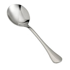 Thumbnail image #1 for Browne USA Foodservice Luna 503213 Bouillon Soup Spoon, 7-1/4", Round Bowl, 18/10 Stainless Steel, Mirror Finish 1 Dozen