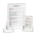 Thumbnail image #1 for Cal-Mil 1510-811-15 U-Frame Menu/Card Holder, 8-1/2"W x 11"H, Acrylic Insert, White Base Case of 6