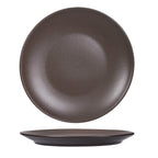 Thumbnail image #1 for Tuxton China Zion VNA-115 Porcelain Coupe Plate, Round, 11-3/4", Matte Brown 1 Dozen