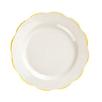 Thumbnail image #1 for CAC China Seville SC-16G 10-3/4" Round Ceramic Plate, Scalloped Edge 1 Dozen