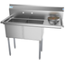 Thumbnail image #4 for KoolMore 48-Inch 2-Compartment Stainless Steel Sink with Right Drainboard and Backsplash