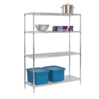 Thumbnail image #1 for Tarrison Products Ltd. TS-18186C-KIT Stationary Starter Wire Shelving Unit, 4-Tier, Chrome, 18"W x 18"D x 63"H