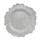 Thumbnail image #1 for Ten Strawberry Street Lacquer LACQ-SPNG-SLV 13" Round China Charger Plate, Sponge Matte Silver Case of 24