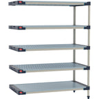 Thumbnail image #1 for Metro MetroMax 4 M4-1854GF-63-A5 5-Shelf All-Polymer Add-On Shelving Unit, Louvered, 18"D x 54"W x 63"H
