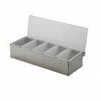 Thumbnail image #1 for Libertyware SSCH5 5-Compartment Condiment Dispenser with Stainless Steel Base and Clear Acrylic Cover Case of 12