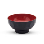 Thumbnail image #1 for Korin Inc NR-630 13 oz Melamine Soup Bowl, 4-3/4" Diameter x 2-1/4"H, Footed, Black Exterior/Red Interior