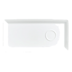 Thumbnail image #1 for Steelite International Rene Ozorio, Aura 6300P104 Rectangular Porcelain Tray with Well, 9.5" x 4.75" Case of 2 Dozen