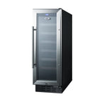 Thumbnail image #1 for Summit Commercial SWC1224B Undercounter Wine Cooler, 21-Bottle, Reversible Glass Door, Stainless Steel Front