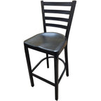 Thumbnail image #1 for Oak Street OD-BM-234-MS Indoor/Outdoor Metal Bar Stool, Ladder Back, Armless, Black Powder-Coat Finish