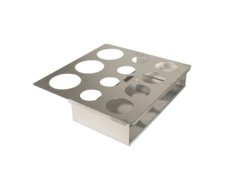Product image #2 for BK Resources 11-Hole Open-Bottom Stainless Steel Ice Bin Bottle Organizer Insert for 18-Inch Ice Bins
