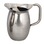 Thumbnail image #1 for Alegacy Foodservice Products 8203G Bell-Shaped Stainless Steel Pitcher, 3-1/8 Qt., with Ice Guard and Tubular Handle