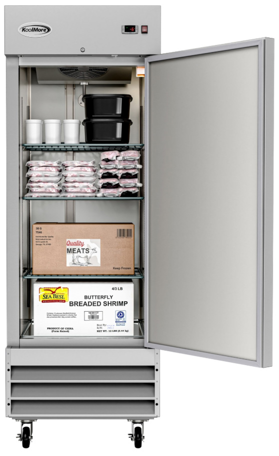 Product image #9 for KoolMore 23 Cu. Ft. One-Section Reach-In Commercial Freezer with Stainless Steel Solid Door and Bottom-Mount Refrigeration