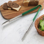 Thumbnail image #2 for New Star Foodservice Inc. 35810 16-Inch Stainless Steel Utility Spring Tongs with Green Vinyl-Coated Handle Case of 6
