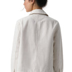 Thumbnail image #2 for Chef Works CEL01W-OAT-XL Women's Cotton Utility Chore Coat, Oatmeal, Long Sleeve, XL