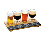 Thumbnail image #1 for Cal-Mil 2063 Write-On Beer Flight Tray, Rustic Pine, Rectangular, 4 Glass Cutouts, 12 x 6 x 1/2 in. Case of 6