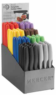 Product image #3 for Mercer Culinary Millennia Color Countertop 8-Compartment Paring Knife Display with 96 3-Inch Serrated Knives
